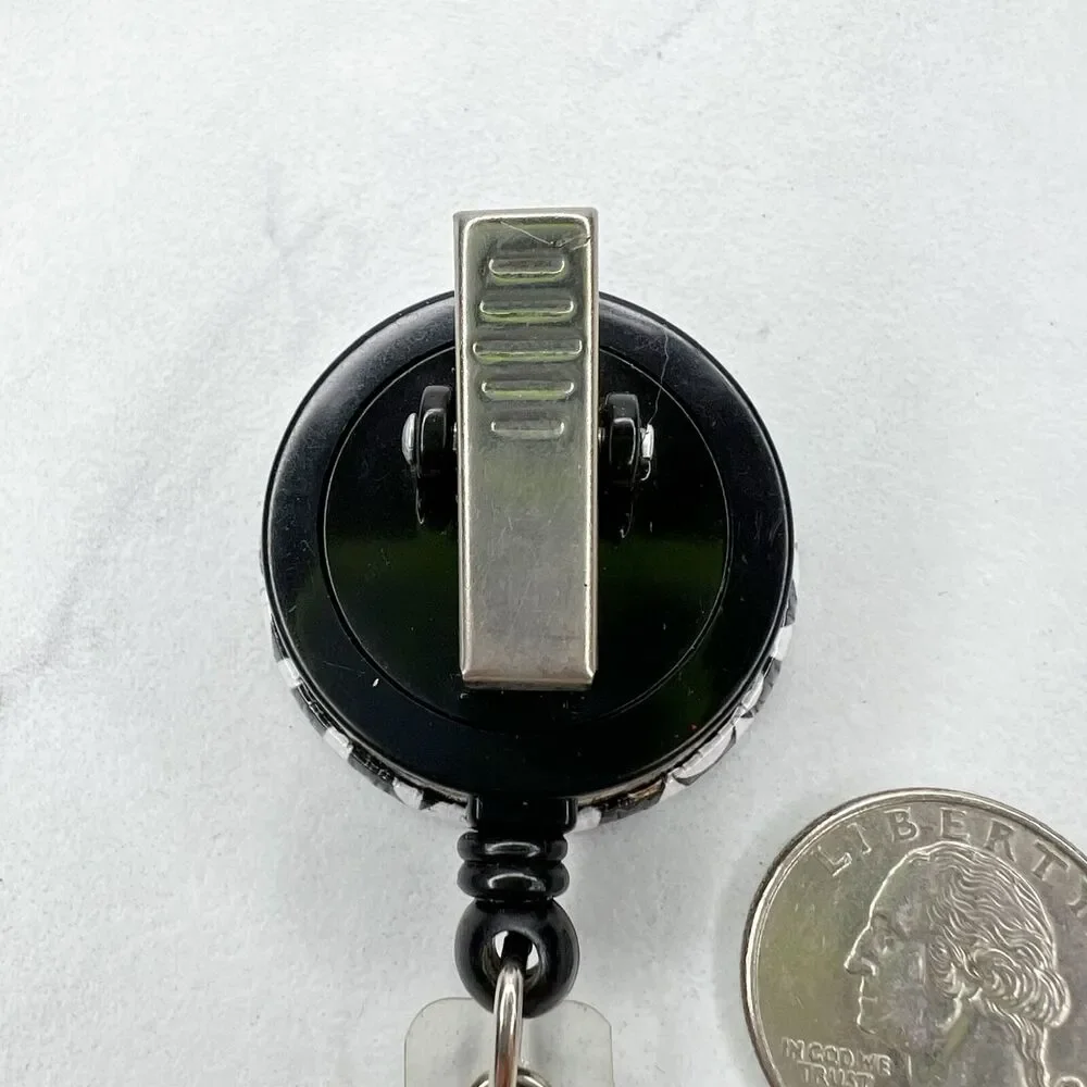 Black Yellow White LPN Nurse Clip On Retractable School Work Badge ID Holder
